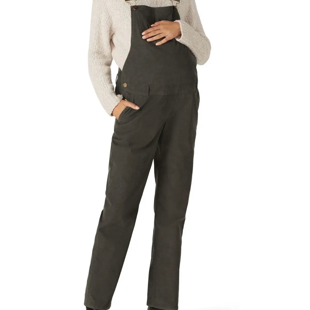 Hatch Women's Olive Green Corduroy Overalls